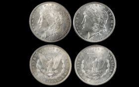 United States of America High Grade Silver One Dollars ( 2 ) Two In Total.