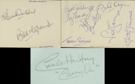 Carry on Autograph on pages, Great Stars including Sid James, Kenneth Williams, Charles Hawtrey,