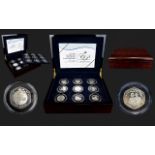 Royal Mint 1947 - 2007 Diamond Wedding Anniversary Silver Proof Crown Set.