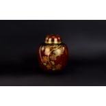 Carlton Ware Rouge Royale Lidded Ginger Jar ' Grapes on The Vine ' Pattern. Decorated In Painted