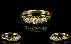 Antique 18ct Gold 5 Stone Diamond Ring,