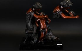 Classical Resin Composite Sculpture, a classical figure with putti. Height 16 inches.