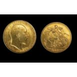Edward VII 22ct Gold Full Sovereign. Date 1905. 7.99 grams.