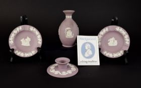 Wedgwood White on Lilac Jasper Ware (4) assorted pieces.