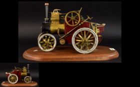 Vintage - Good Quality Well Made Scale Model of a Live and Working Steam Traction Engine of Metal