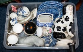 Collection of Mixed Ceramics including part teasets, Staffordshire dog figures,