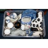 Collection of Mixed Ceramics including part teasets, Staffordshire dog figures,