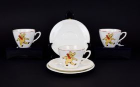 Three Cups and Assorted Saucers Teddy Bear Babyware together with Bodum Three Piece Porcelain Baby