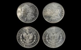 United States of America - High Grade Silver One Dollars ( 2 ) Two In Total. Dates 1887 & 1896.