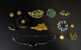 A Small Collection of Costume Jewellery, to Include Vintage Brooches etc.