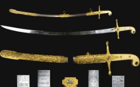British 11th Hussars (Prince Albert's Own) Officers Mameluke Sword A rare example dating from