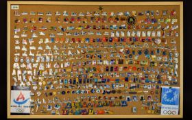 Olympic Interest Athens 2004 A Very Large Collection Of Enamel Pin Badges Over 250 items,