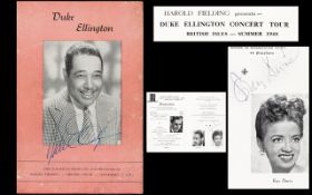 Duke Ellington Hand Signed Autograph In Ink to Front of Concert Programme From The Duke Ellington -