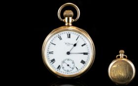 Waltham - Excellent Quality 10ct Gold Plated - Keyless Composition to Wear 20 years - Open Faced
