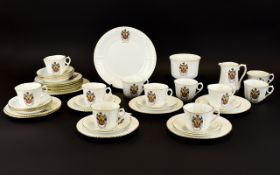 Phoenix Pottery Tunbridge Wells Part Teaset comprising 12 side plates and saucers, 11 cups, two