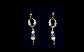 A Pair of Antique Pearl Drop Earrings.