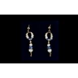 A Pair of Antique Pearl Drop Earrings.