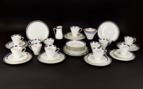 Eschenbach Bavaria, German China Coffee Set comprising 12 conical shape cups,