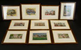 A Large Collection Of Pictorial Silks By Brocklehurst Of Macclesfield Ten items in total with