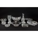 A Collection of Glass Ware (13) Items in total.