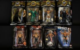 A Collection Of WWE World Wrestling Entertainment Action Figures including figures from the Classic