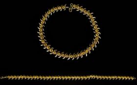 Ladies 10ct Gold Bracelet Set with Yellow Sapphires ( 40 ) Sapphires In Total. Length 8 Inches. 8.