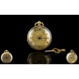 Ladies Antique Period 14ct Ornate / Gold Key Wind Open Faced Pocket Watch,