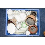 Box of Mainly Early Century Pottery and Vases etc