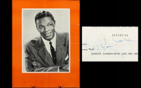 Nat King Cole - Autograph Concert Programme. ' Blackpool ' At The Opera House - April 18th 1954.