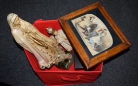 A Small Collection Of Religious Figures And Collectibles Four items in total to include vintage