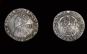 Charles I - Hammered Silver Shilling. Date 1633-4 Tower Mint. Good Tone, Good Fine and Better.