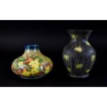 Old Tupton Ware Bulbous Vase Tubelined Moorcroft Style Decorated with Images of Yellow Flowers/