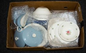 A Collection Of Ceramics And Serveware Mixed collection to include several oval chargers,