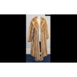 Golden Blonde Mink Coat Full length vintage coat in plush blonde mink with side seam pockets and