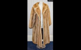 Golden Blonde Mink Coat Full length vintage coat in plush blonde mink with side seam pockets and