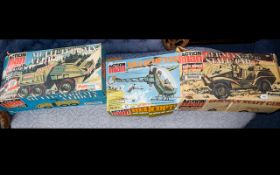 Action Man Interest Palli Toy, Multi Terrain Vehicle, Helicopter and German Staff Car.