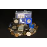 A Varied Collection Of Great Britain And Foreign Coins To include, crowns, Royal commemorative,