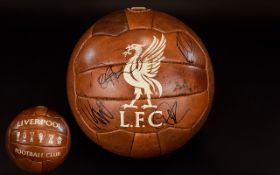 Liverpool Football Club Interest Autographed Retro Football Signed By Jurgen Klopp, Firmino,