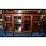 A Late 19th/Early 20th Century Brake Front Chiffonier Rosewood display cabinet with glazed centre