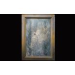 A Large Decorative Print On Board Framed print depicting an ethereal maiden with billowing gauze