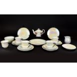 Part Tea Set. Compromising of five cups and saucers, one tea pot, one milk jug, one tray, one