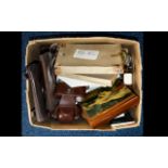 Collection of Ceramics and Collectables including leather pouches, cutlery sets,