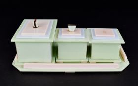 Art Deco Form Vanity Tray An unusual vintage handmade perspex trinket tray in pistachio,