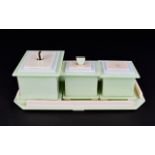 Art Deco Form Vanity Tray An unusual vintage handmade perspex trinket tray in pistachio,