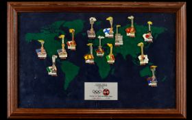 Olympic Interest Coca-Cola Olympic Torch Official Limited Edition Commemorative Pin Set 1936 -1996