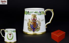 Spode Silver Jubilee China Tankard, original box and as new condition.