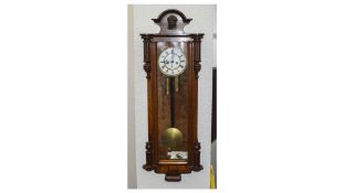 A Late 19th Century 2 Weight Vienna Regulator In a Walnut Case with Rack Striking Movement and Two