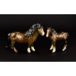 Beswick Horse Figures ( 2 ) In Total. Comprises 1/ Shetland Pony, Model No 1033. Designer A.