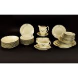 Hackefors Scandinavian Pottery Part Dinner Set comprising 12 soup bowls, 11 dessert bowls,