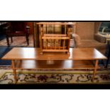 Large Contemporary Coffee Table, light wood rectangular table with stretcher, Height 17 inches,